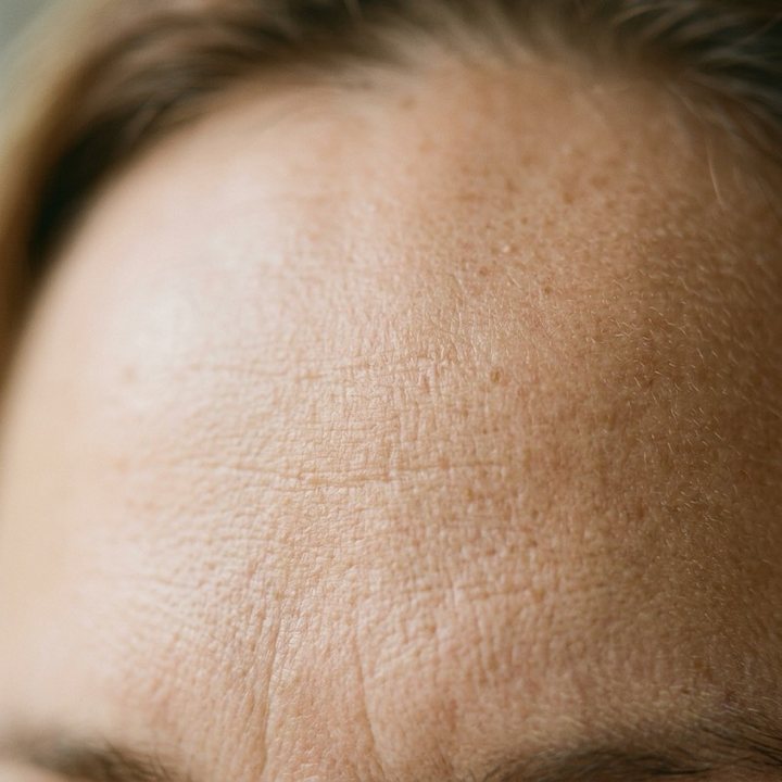 Close-up of mature skin with fine lines